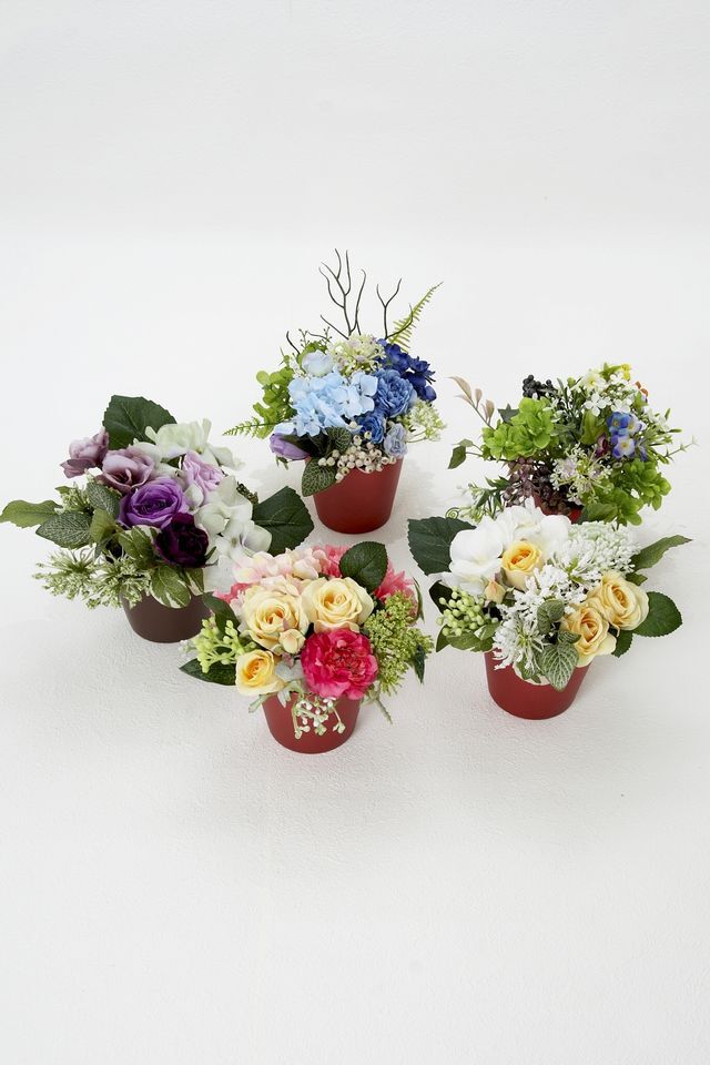 【造花・アーティフィシャルフラワー・造花インテリア】Thank youポットアレンジーD