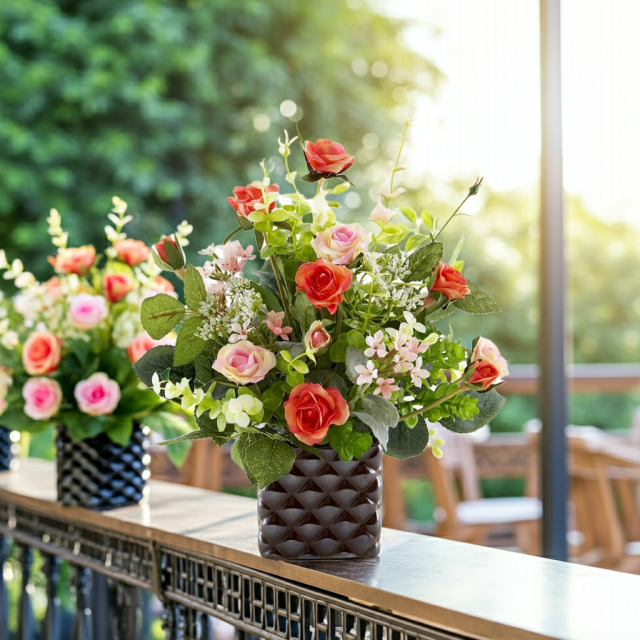 【アーティフィシャルフラワー・造花アレンジメント】ローズデリシャス