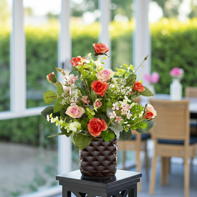 【アーティフィシャルフラワー・造花アレンジメント】ローズデリシャス