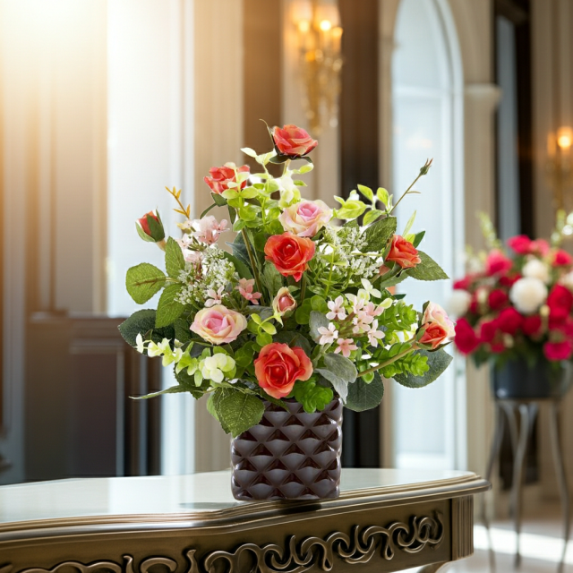 【アーティフィシャルフラワー・造花アレンジメント】ローズデリシャス