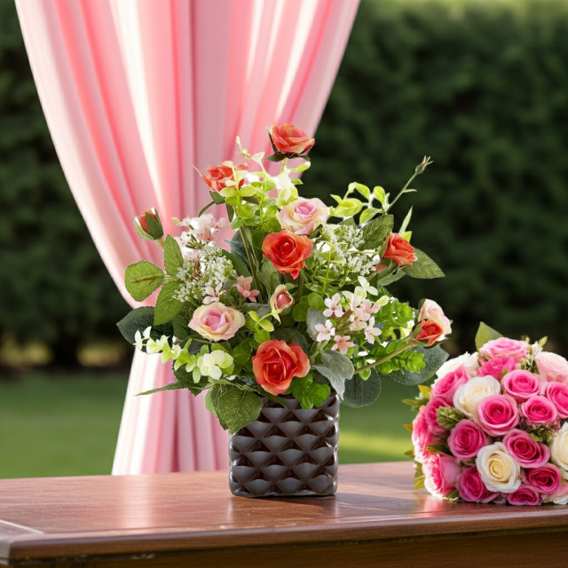 【アーティフィシャルフラワー・造花アレンジメント】ローズデリシャス