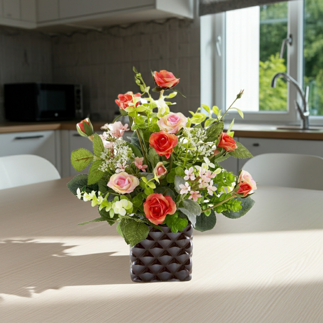 【アーティフィシャルフラワー・造花アレンジメント】ローズデリシャス