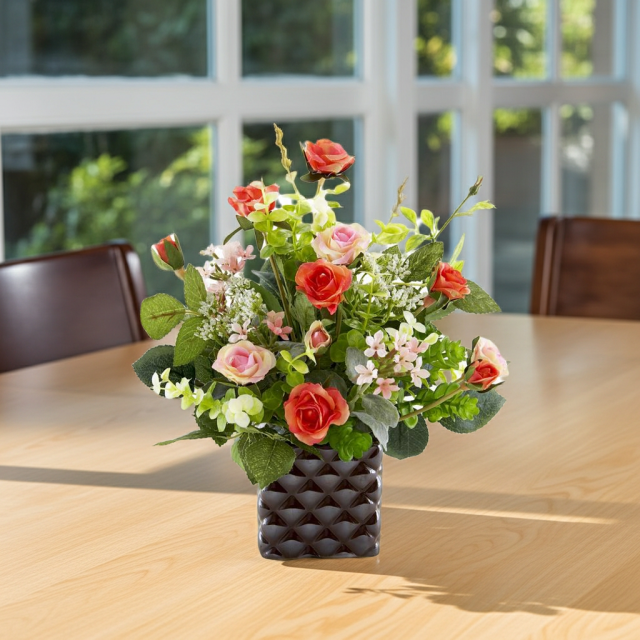 【アーティフィシャルフラワー・造花アレンジメント】ローズデリシャス