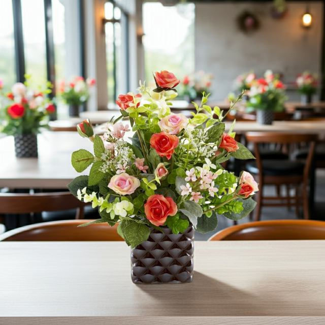 【アーティフィシャルフラワー・造花アレンジメント】ローズデリシャス