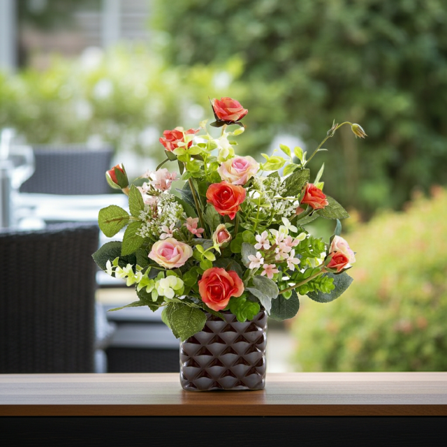 【アーティフィシャルフラワー・造花アレンジメント】ローズデリシャス