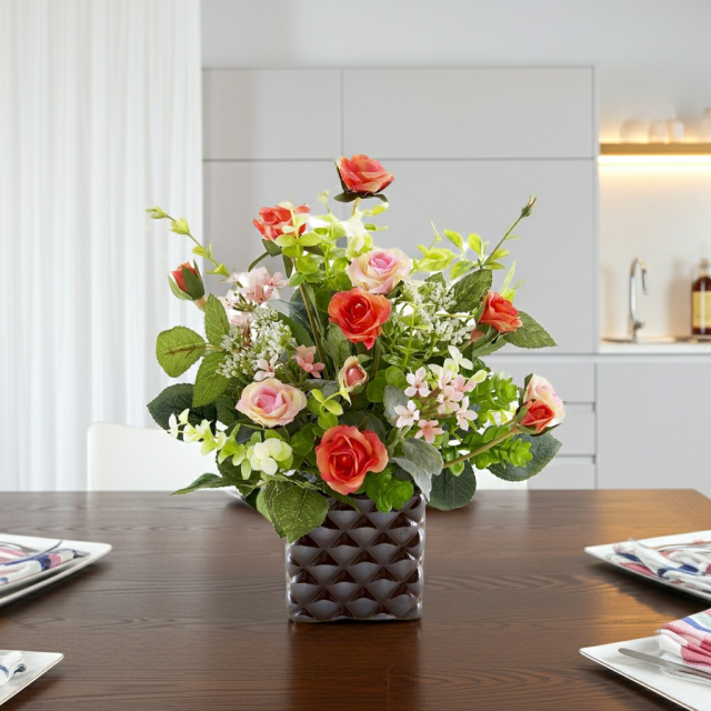 【アーティフィシャルフラワー・造花アレンジメント】ローズデリシャス