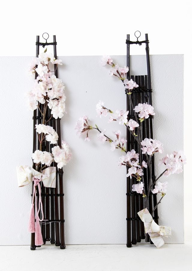 【和風壁掛け・造花 アーティフィシャルフラワー・ オリジナルハンギングアレンジ】里桜-りお-
