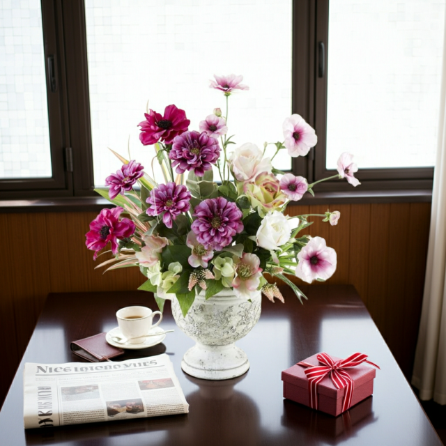 【アーティフィシャルフラワー・アートフラワー・造花アレンジメント】アモーレ・デ・レガーロ