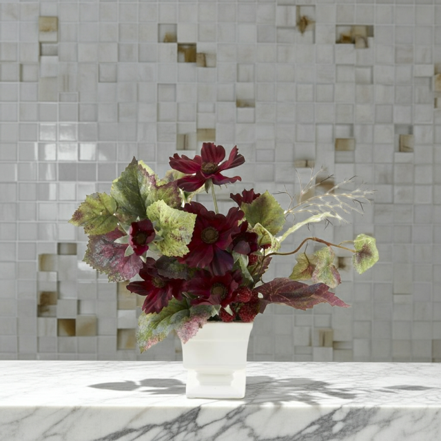 【造花インテリア・アートフラワー・アーティフィシャルフラワーアレンジメント】チョコレートコスモスのオータムアレンジ