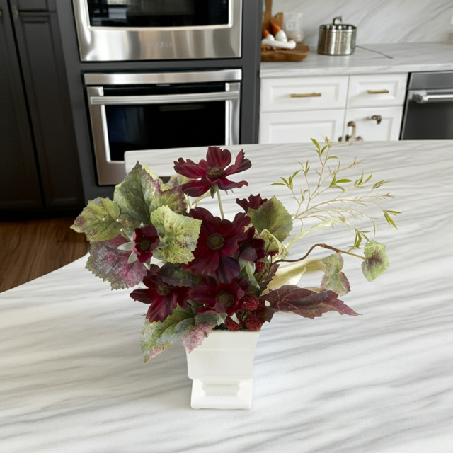 【造花インテリア・アートフラワー・アーティフィシャルフラワーアレンジメント】チョコレートコスモスのオータムアレンジ