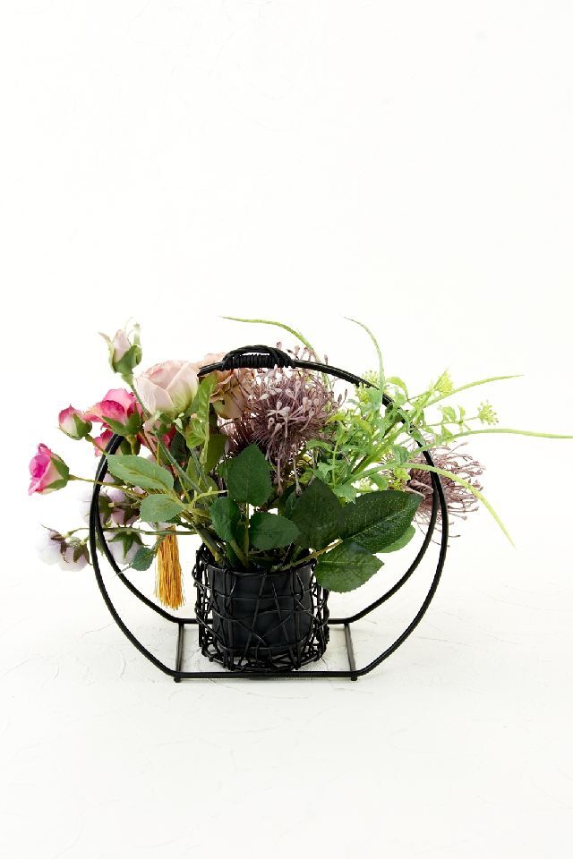 【アーティフィシャルフラワー・造花 和モダン・和風アレンジメント】ローズガーデンシリーズ｜Japanese style rose/伽羅