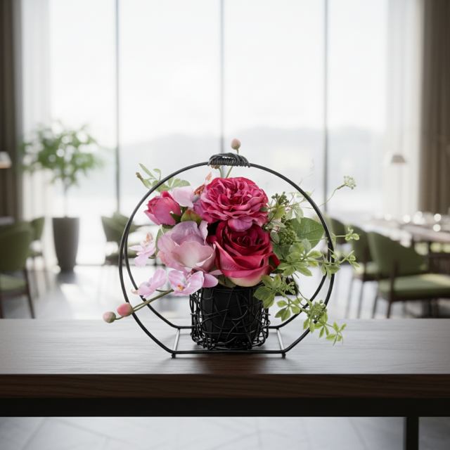 【アーティフィシャルフラワー・造花 和モダン・和風アレンジメント】ローズガーデンシリーズ｜Japanese style rose/薔薇