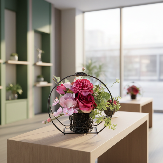 【アーティフィシャルフラワー・造花 和モダン・和風アレンジメント】ローズガーデンシリーズ｜Japanese style rose/薔薇