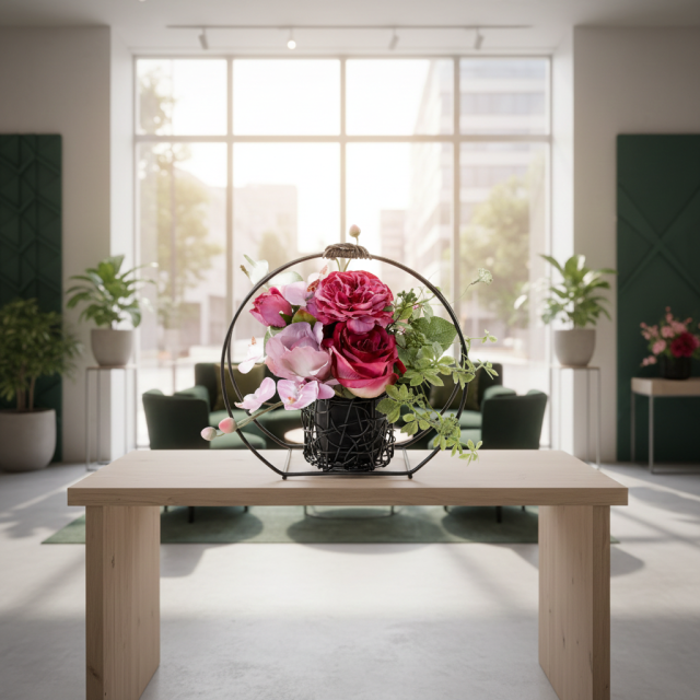【アーティフィシャルフラワー・造花 和モダン・和風アレンジメント】ローズガーデンシリーズ｜Japanese style rose/薔薇