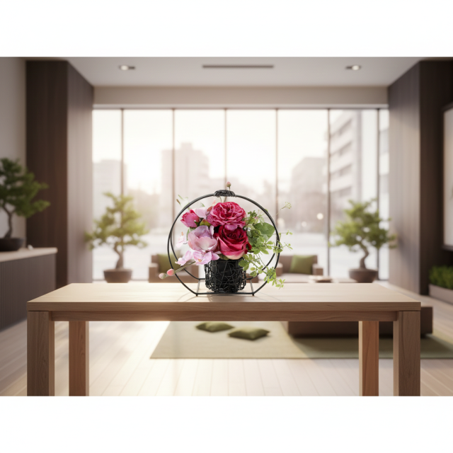 【アーティフィシャルフラワー・造花 和モダン・和風アレンジメント】ローズガーデンシリーズ｜Japanese style rose/薔薇