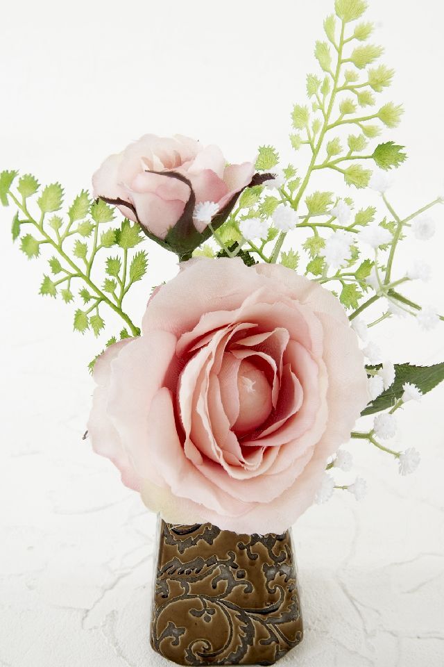 【アーティフィシャルフラワー・造花 お仏壇向け ミニ供花・1束タイプ】ローズガーデンシリーズ｜small funeral rose−A
