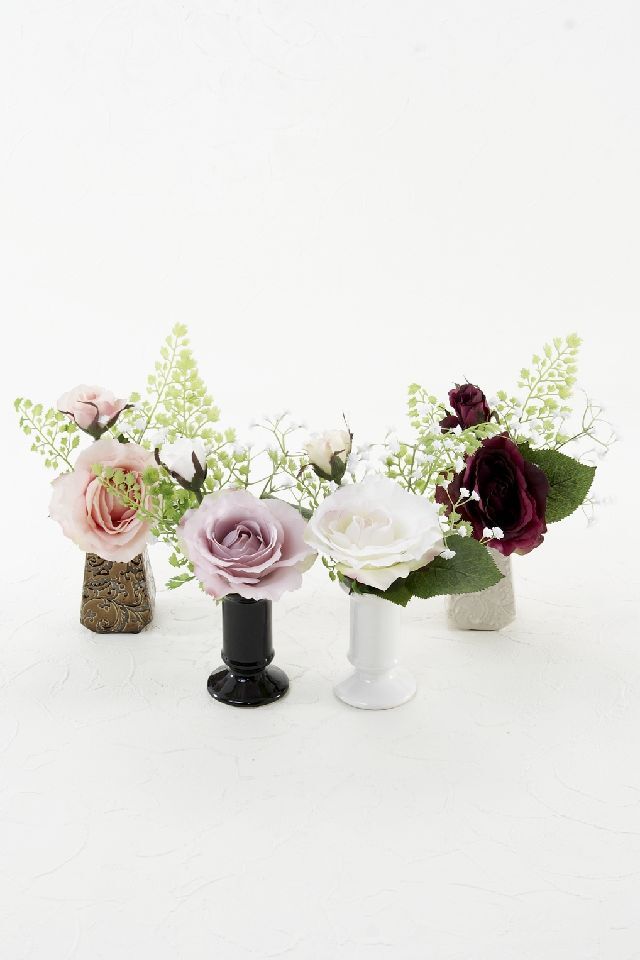 【アーティフィシャルフラワー・造花 お仏壇向け ミニ供花・1束タイプ】ローズガーデンシリーズ｜small funeral rose−A
