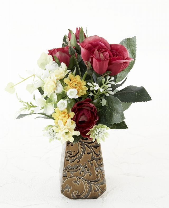 【アーティフィシャルフラワー・造花 お仏壇向け ミニ供花・1束タイプ】ローズガーデンシリーズ｜small funeral rose−B