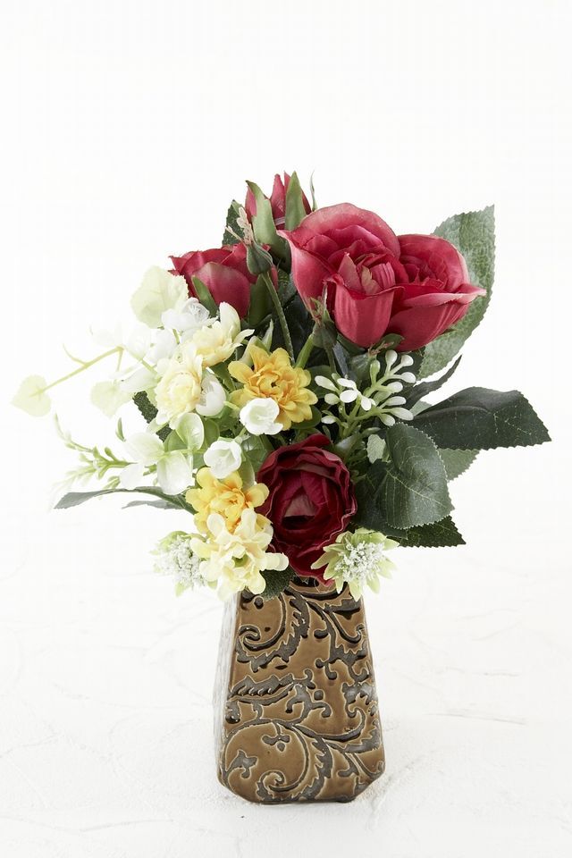 【アーティフィシャルフラワー・造花 お仏壇向け ミニ供花・1束タイプ】ローズガーデンシリーズ｜small funeral rose−B