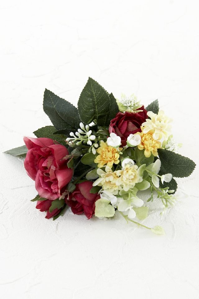 【アーティフィシャルフラワー・造花 お仏壇向け ミニ供花・1束タイプ】ローズガーデンシリーズ｜small funeral rose−B