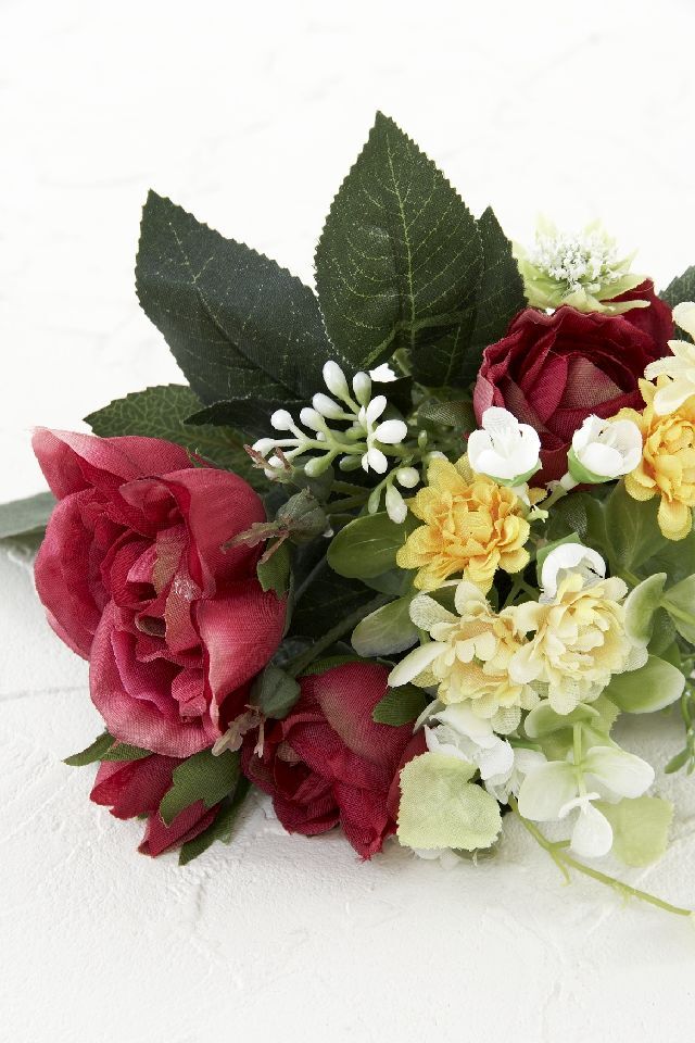 【アーティフィシャルフラワー・造花 お仏壇向け ミニ供花・1束タイプ】ローズガーデンシリーズ｜small funeral rose−B