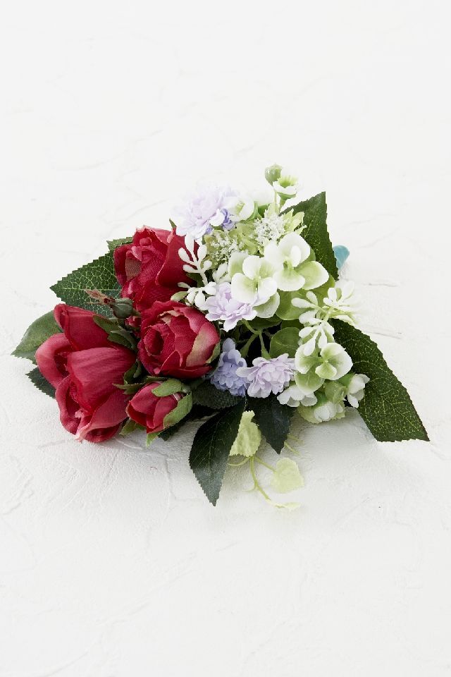 【アーティフィシャルフラワー・造花 お仏壇向け ミニ供花・1束タイプ】ローズガーデンシリーズ｜small funeral rose−B