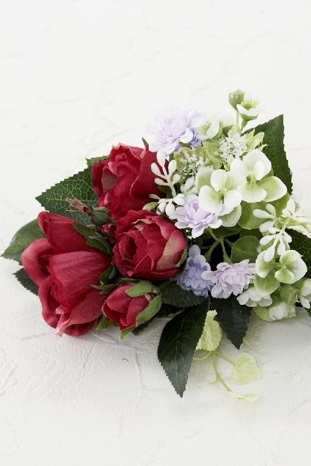 【アーティフィシャルフラワー・造花 お仏壇向け ミニ供花・1束タイプ】ローズガーデンシリーズ｜small funeral rose−B