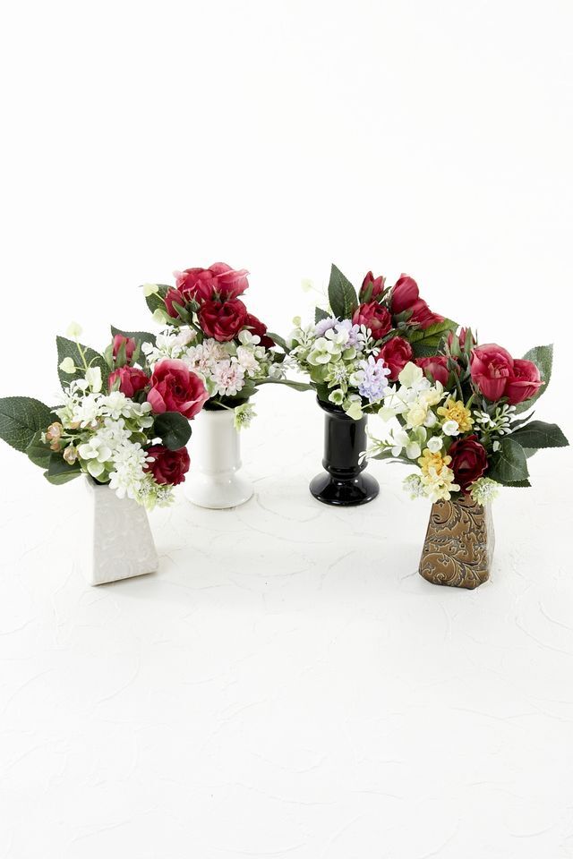 【アーティフィシャルフラワー・造花 お仏壇向け ミニ供花・1束タイプ】ローズガーデンシリーズ｜small funeral rose−B