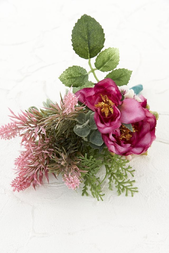 【アーティフィシャルフラワー・造花 お仏壇向け ミニ供花・1束タイプ】ローズガーデンシリーズ｜small funeral rose−C