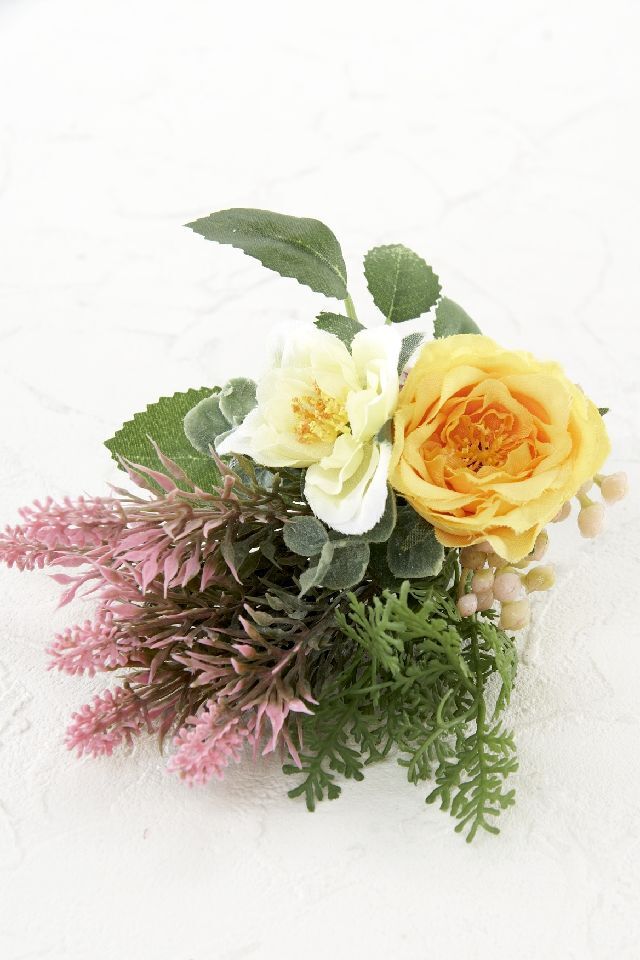 【アーティフィシャルフラワー・造花 お仏壇向け ミニ供花・1束タイプ】ローズガーデンシリーズ｜small funeral rose−C