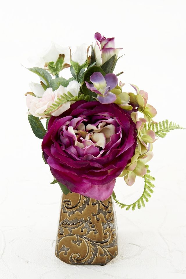【アーティフィシャルフラワー・造花 お仏壇向け ミニ供花・1束タイプ】ローズガーデンシリーズ｜small funeral rose−F
