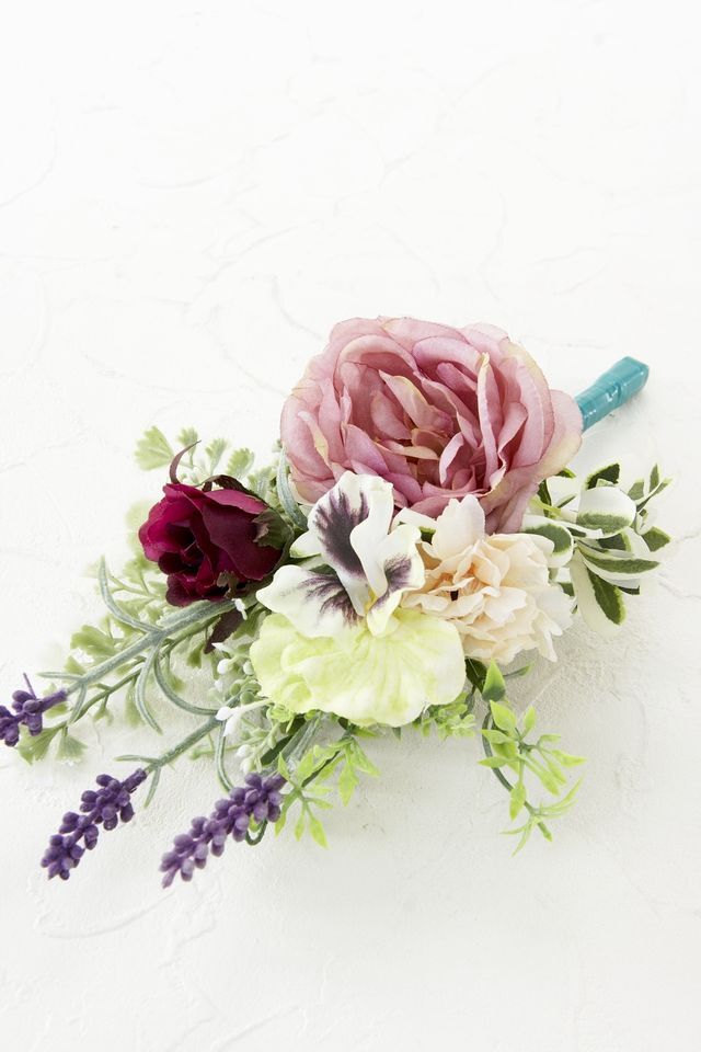 【アーティフィシャルフラワー・造花 お墓・お仏壇向け ミニ仏花・供花1対-左右2束セット】ローズガーデンシリーズ｜small funeral rose