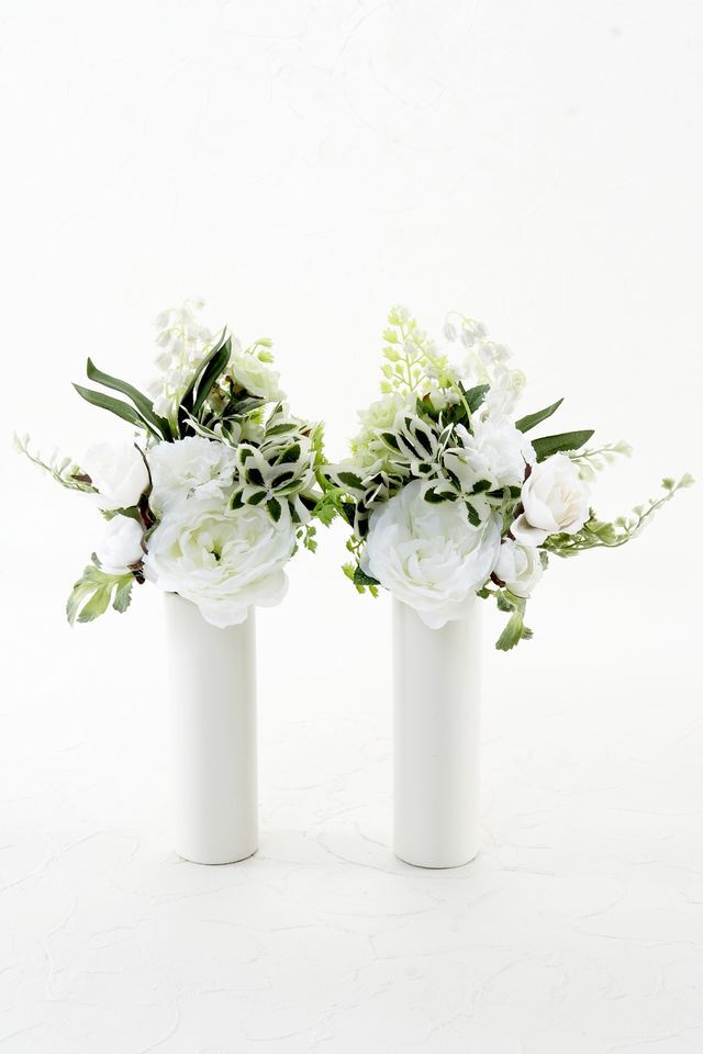 【アーティフィシャルフラワー・造花 お墓・お仏壇向け ミニ仏花・供花1対-左右2束セット】ローズガーデンシリーズ｜small funeral rose