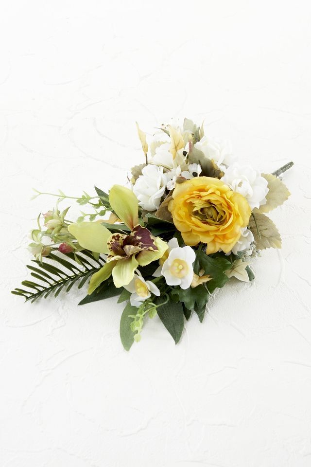 【アーティフィシャルフラワー・造花 お墓・お仏壇向け ミニ仏花・供花1対-左右2束セット】ローズガーデンシリーズ｜small funeral rose