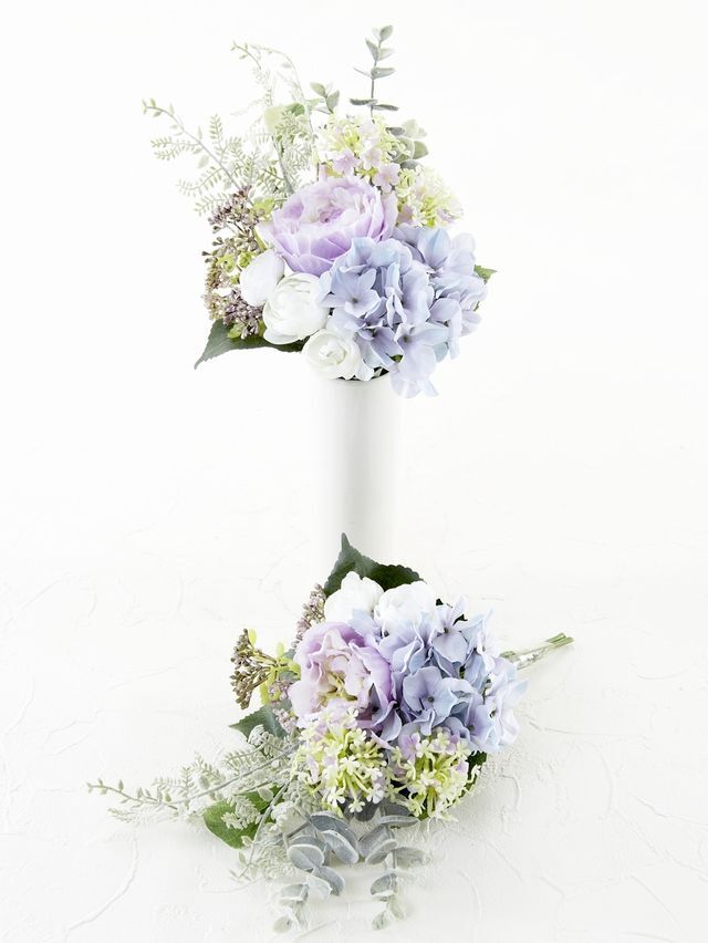 【アーティフィシャルフラワー・造花 お墓・お仏壇向け ミニ仏花・供花1対-左右2束セット】ローズガーデンシリーズ｜small funeral rose