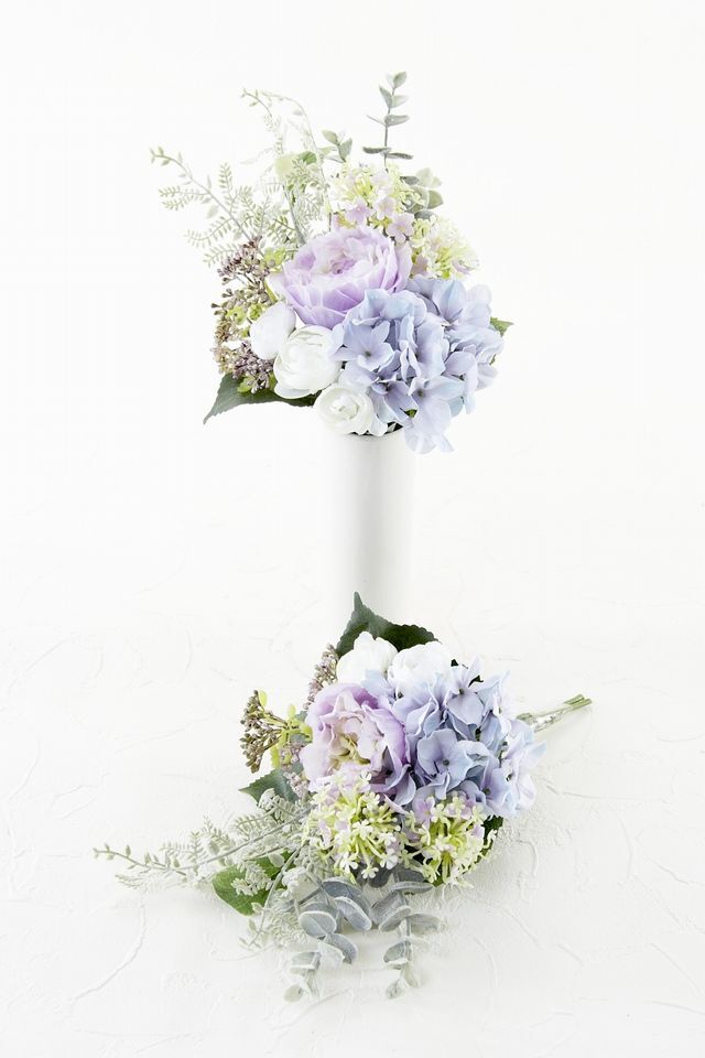 【アーティフィシャルフラワー・造花 お墓・お仏壇向け ミニ仏花・供花1対-左右2束セット】ローズガーデンシリーズ｜small funeral rose