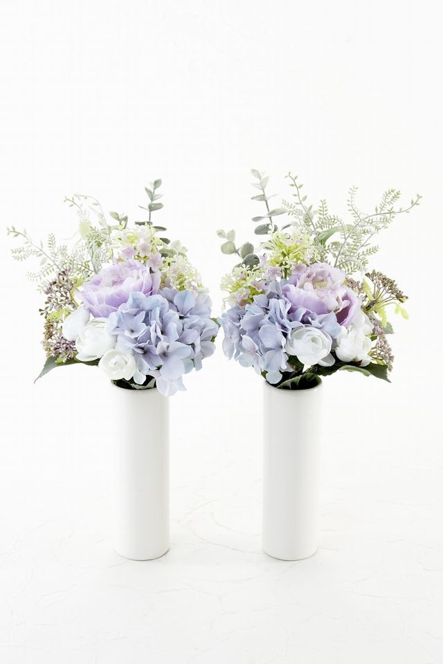 【アーティフィシャルフラワー・造花 お墓・お仏壇向け ミニ仏花・供花1対-左右2束セット】ローズガーデンシリーズ｜small funeral rose