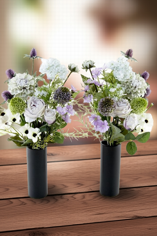 【アーティフィシャルフラワー・造花 お墓・お仏壇向け仏花・供花1対-左右2束セット】ローズガーデンシリーズ｜funeral rose-A