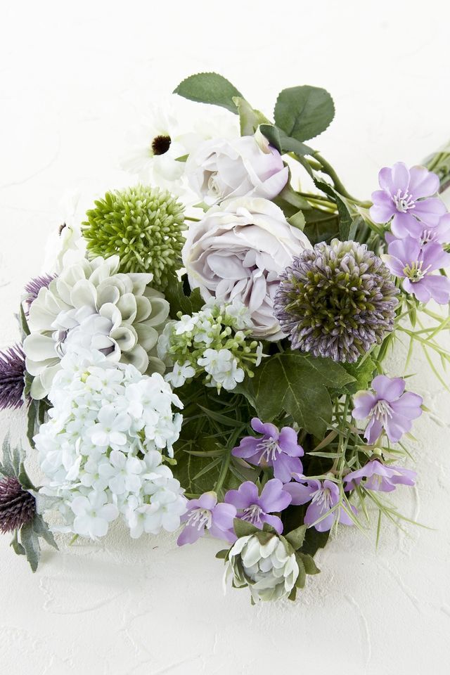 【アーティフィシャルフラワー・造花 お墓・お仏壇向け仏花・供花1対-左右2束セット】ローズガーデンシリーズ｜funeral rose-A