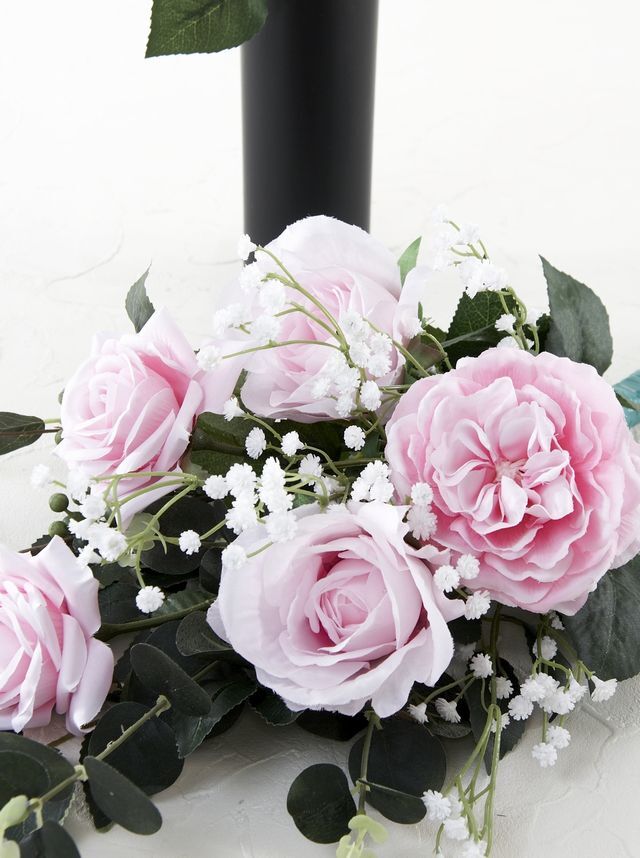 【アーティフィシャルフラワー・造花 お墓・お仏壇向け仏花・供花1対-左右2束セット】ローズガーデンシリーズ｜offering of roses-B
