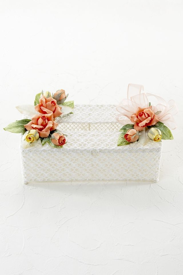 【アートフラワー・アーティフィシャルフラワー・オーガンジーティッシュBOX】ローズガーデンシリーズ｜Rosesrose tissue case