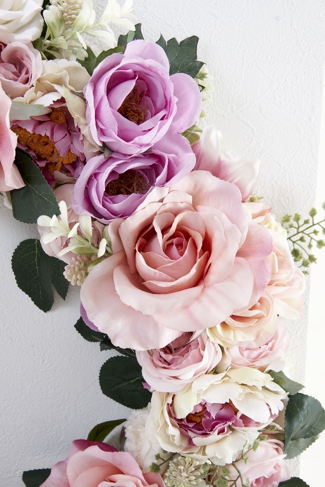 【造花 アーティフィシャルフラワー・アートフラワーのオリジナルリース】ローズガーデンシリーズ｜Rose wreath―A