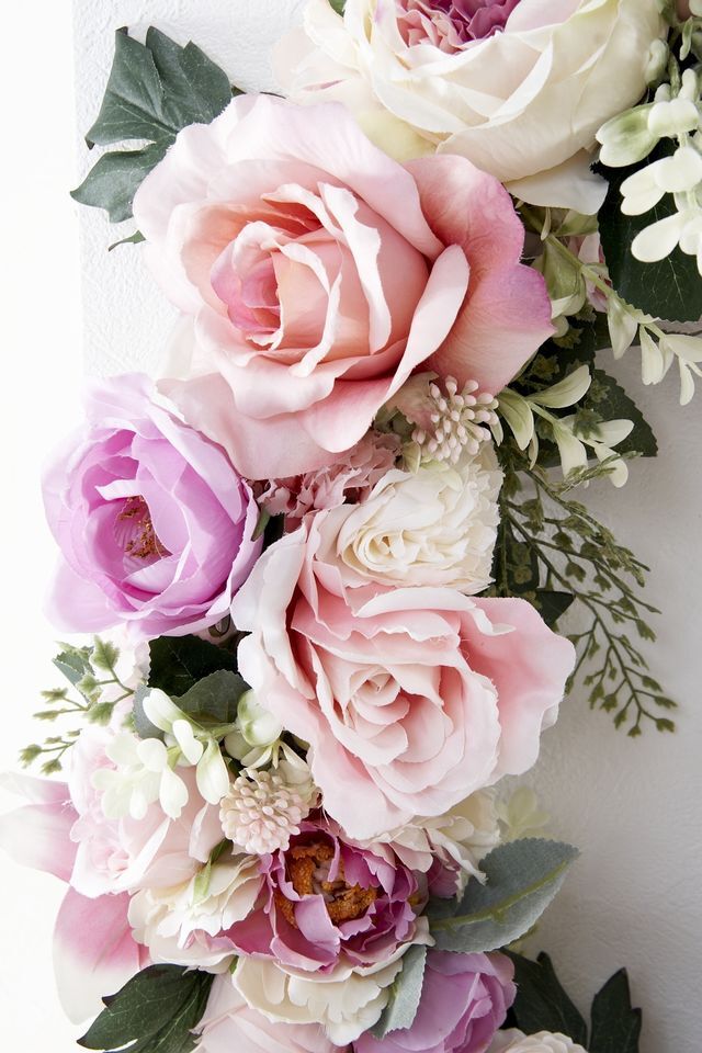 【造花 アーティフィシャルフラワー・アートフラワーのオリジナルリース】ローズガーデンシリーズ｜Rose wreath―A