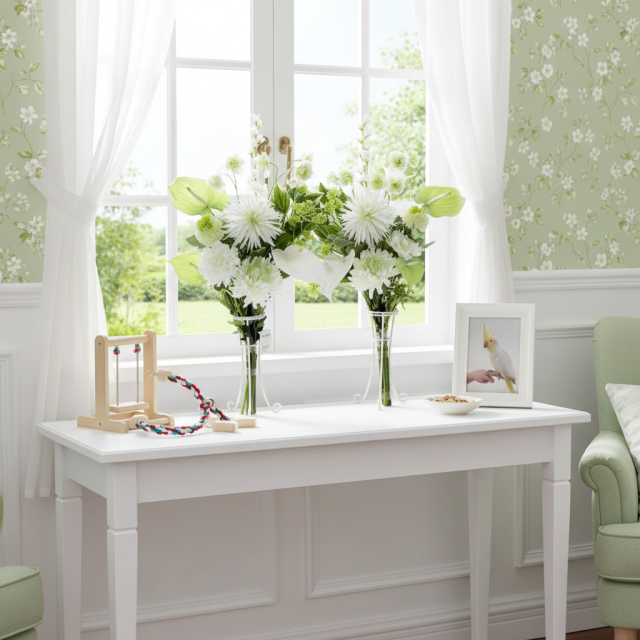 【造花・アーティフィシャルフラワー 仏花・供花】アンスリュームとマムの洋花モダン墓花（左右１対セット）