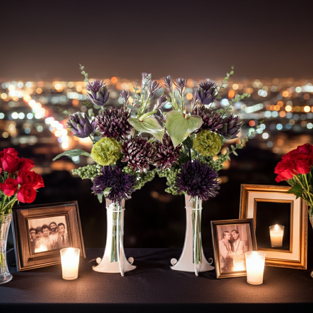 【造花・アーティフィシャルフラワー 仏花・供花】マムとアーティチョークの洋花モダン墓花（左右１対セット）