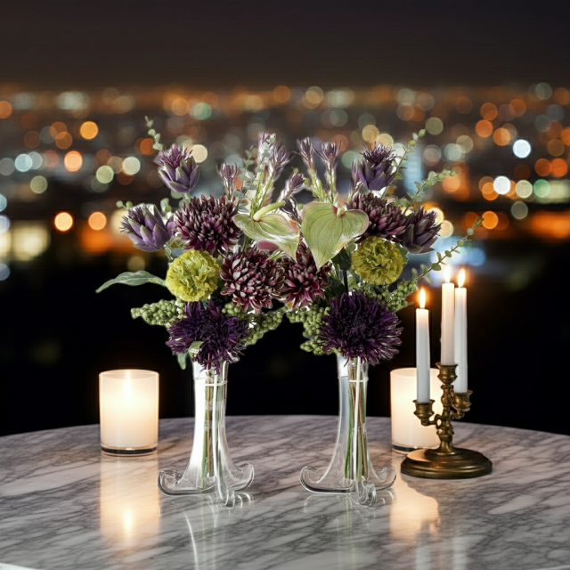 【造花・アーティフィシャルフラワー 仏花・供花】マムとアーティチョークの洋花モダン墓花（左右１対セット）