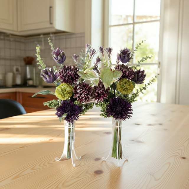 【造花・アーティフィシャルフラワー 仏花・供花】マムとアーティチョークの洋花モダン墓花（左右１対セット）