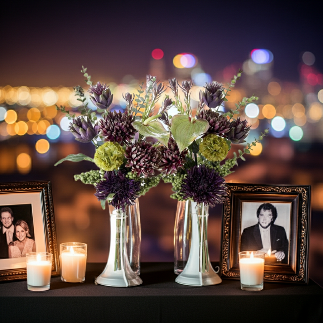 【造花・アーティフィシャルフラワー 仏花・供花】マムとアーティチョークの洋花モダン墓花（左右１対セット）