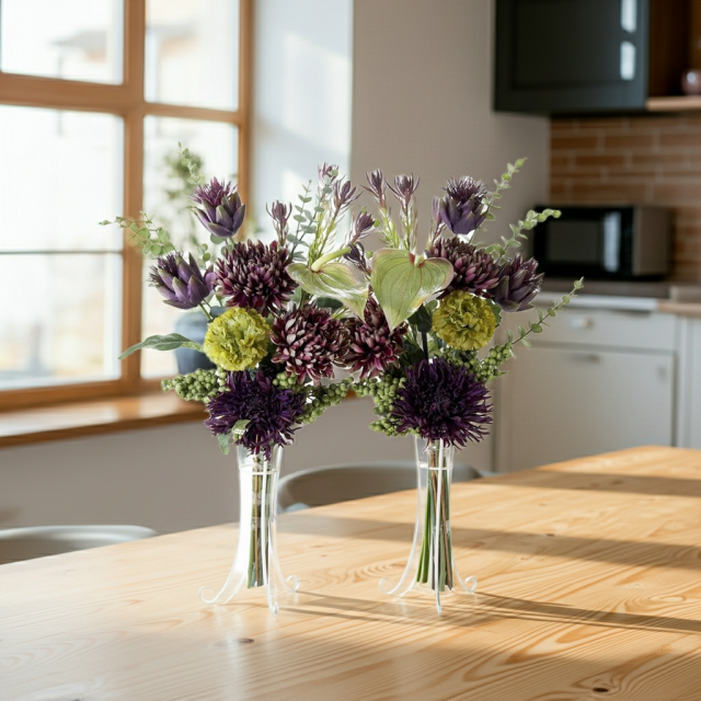 【造花・アーティフィシャルフラワー 仏花・供花】マムとアーティチョークの洋花モダン墓花（左右１対セット）