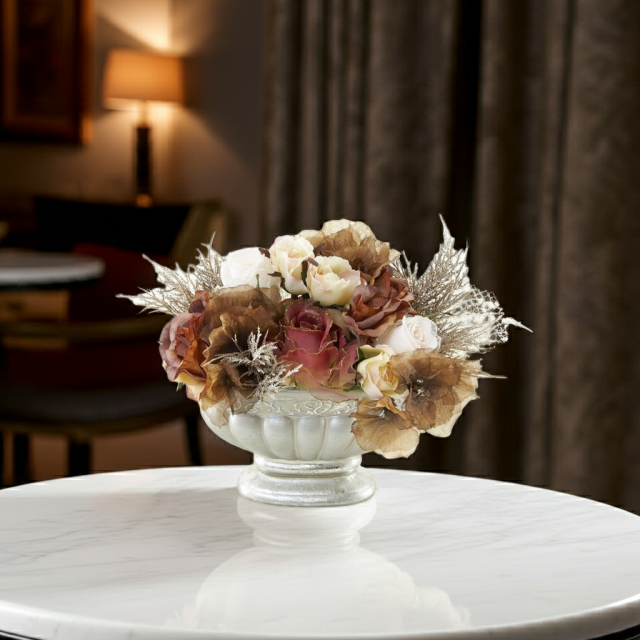 【造花・アーティフィシャルフラワー・インテリアアレンジメント】mocha maroon rose